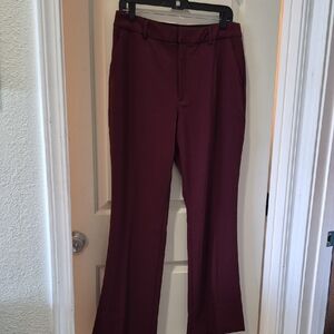 Wide Leg Pants in Deep Burgundy